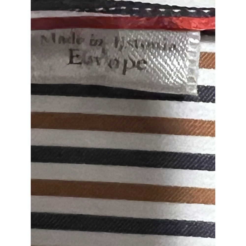Erin Men's Striped Dress Shirt Size 16.5x42 Blue And Burnt Orange - Picture 6 of 6